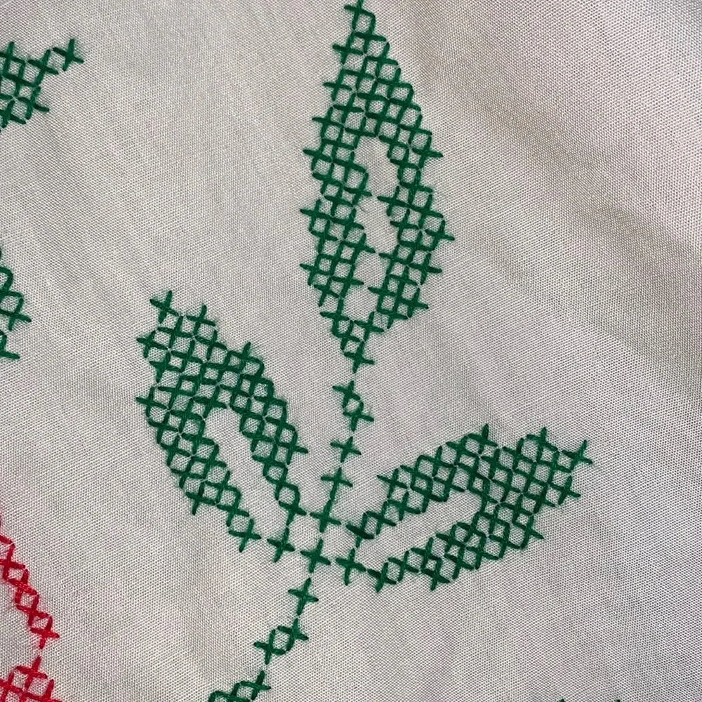 Handmade Sewn Stitched Table Cloth 50 x 67 Pre Owned Few Light Faint Stains